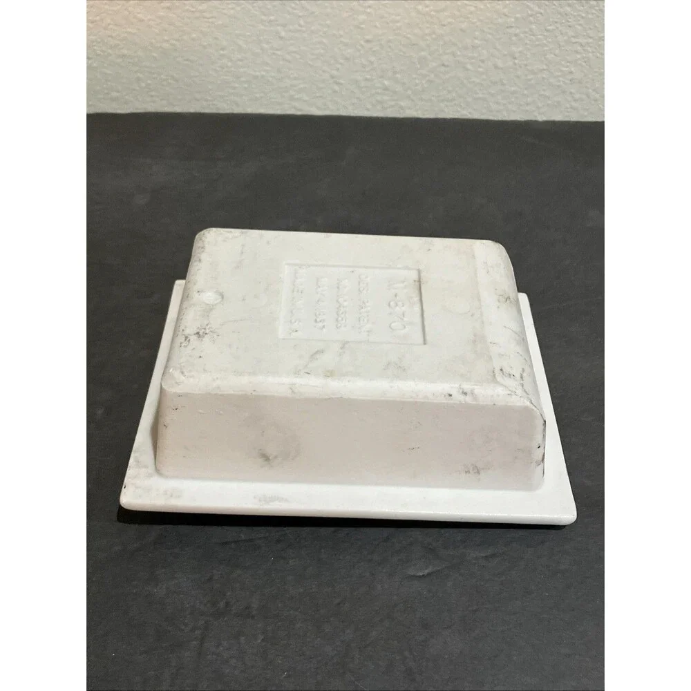 Vintage Antique White Porcelain Wall Mount Soap Dish 1937 Bathroom Fixture M-870